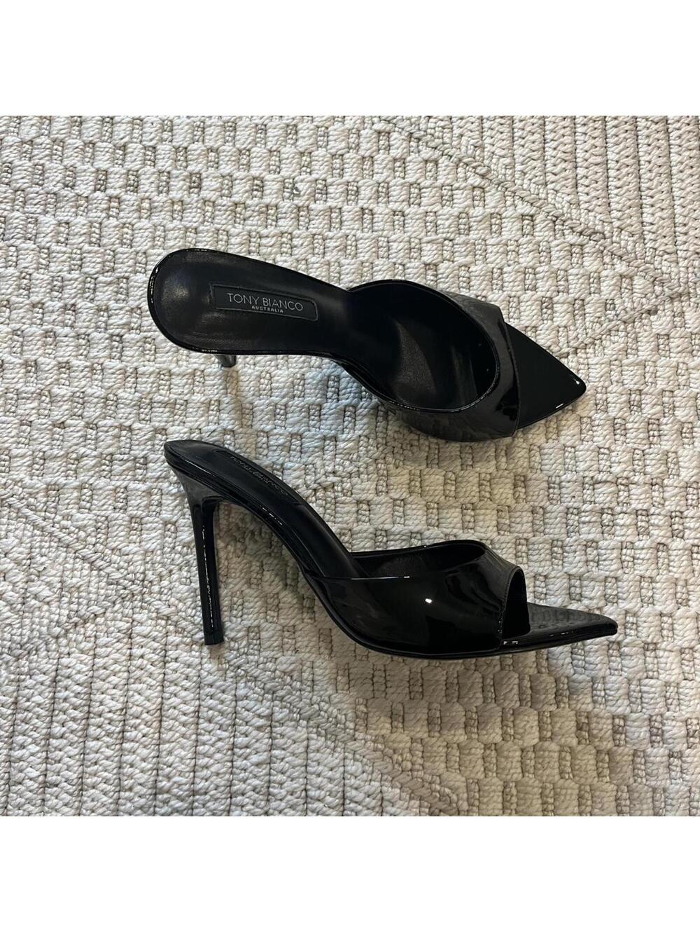Tony Bianco Malibu Heel in Black Patent